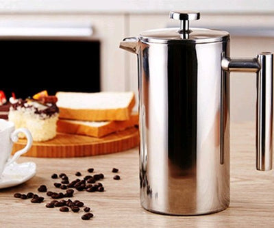 Double Stainless Steel Coffee Pot French Coffee Press Pot Insulation Pot Tea Maker Pressure Pot - MyMobile