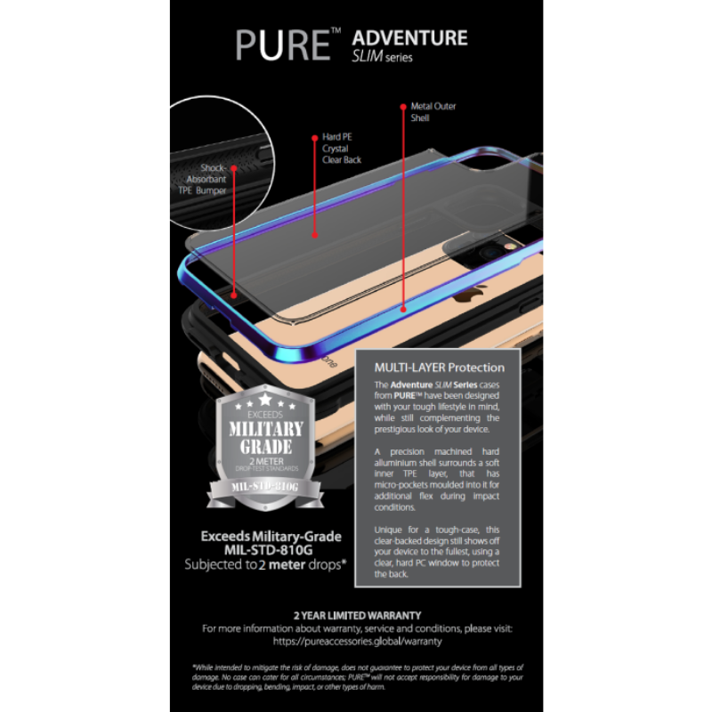 Pure Adventure Slim Metal Case Iphone 11 Pro 2019 5.8 - Black - MyMobile
