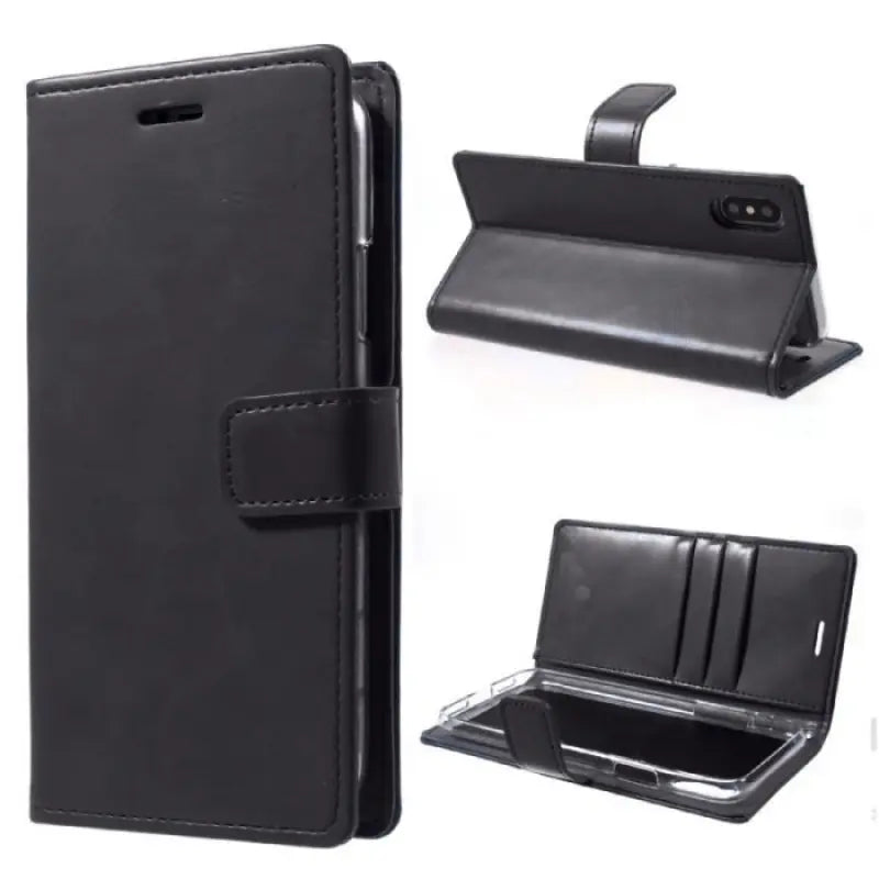 Mycase Leather Folder Samsung A70 - Black - MyMobile