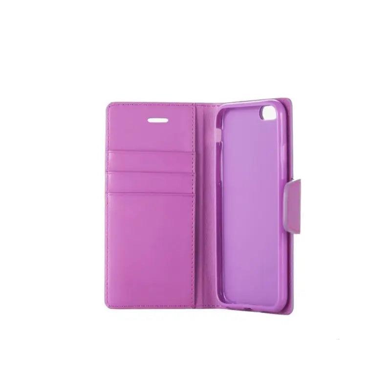 Mycase Leather Wallet Samsung S7 Edge Purple - MyMobile