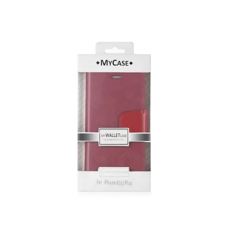 Mycase Leather Wallet Samsung S7 Maroon - MyMobile