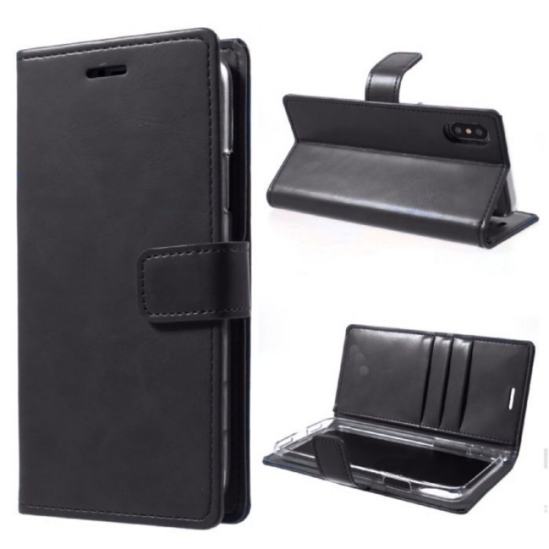 Mycase Leather Wallet Iphone X / Xs Black - MyMobile