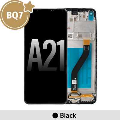 BQ7 Samsung Galaxy A21 A215F OLED Screen Replacement Digitizer with Frame-Black (As the same as service pack, but not from official Samsung) - MyMobile