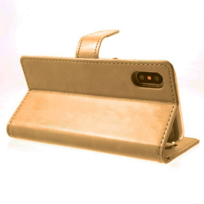 Mycase Leather Folder Iphone Xs 5.8 - Gold - MyMobile