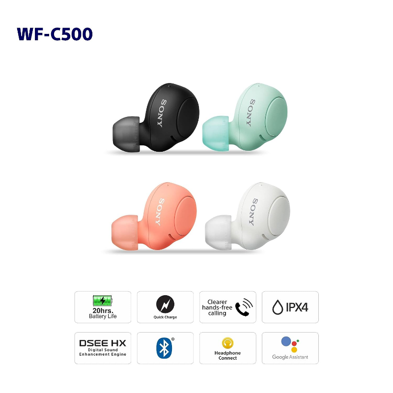 Sony WF-C500 Wireless Headphones (Carol Orange) - MyMobile
