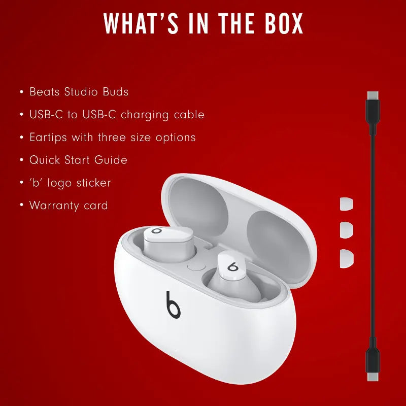 Beats Studio Buds True Wireless Earphones White - MyMobile