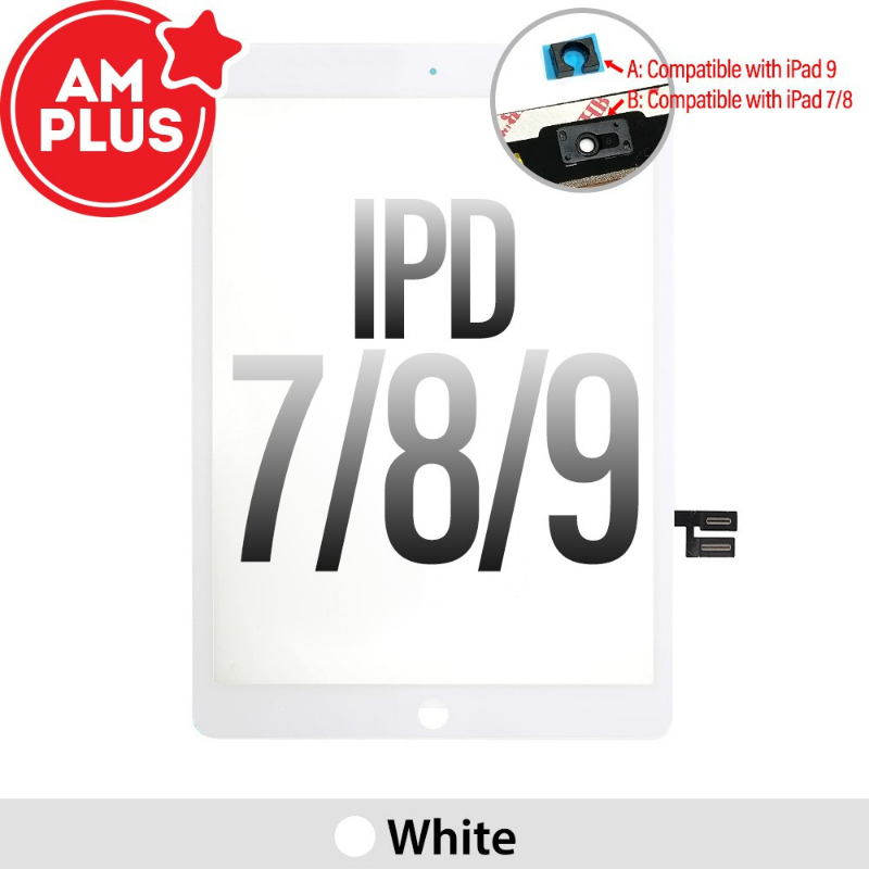 AMPLUS Touch Screen Digitizer with IC Connector for iPad 10.2 (2019) (2020) (2021)-White