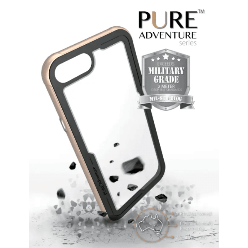 Pure Adventure Metal Case Iphone Plus 8 / 7 / 6 - Gold - MyMobile