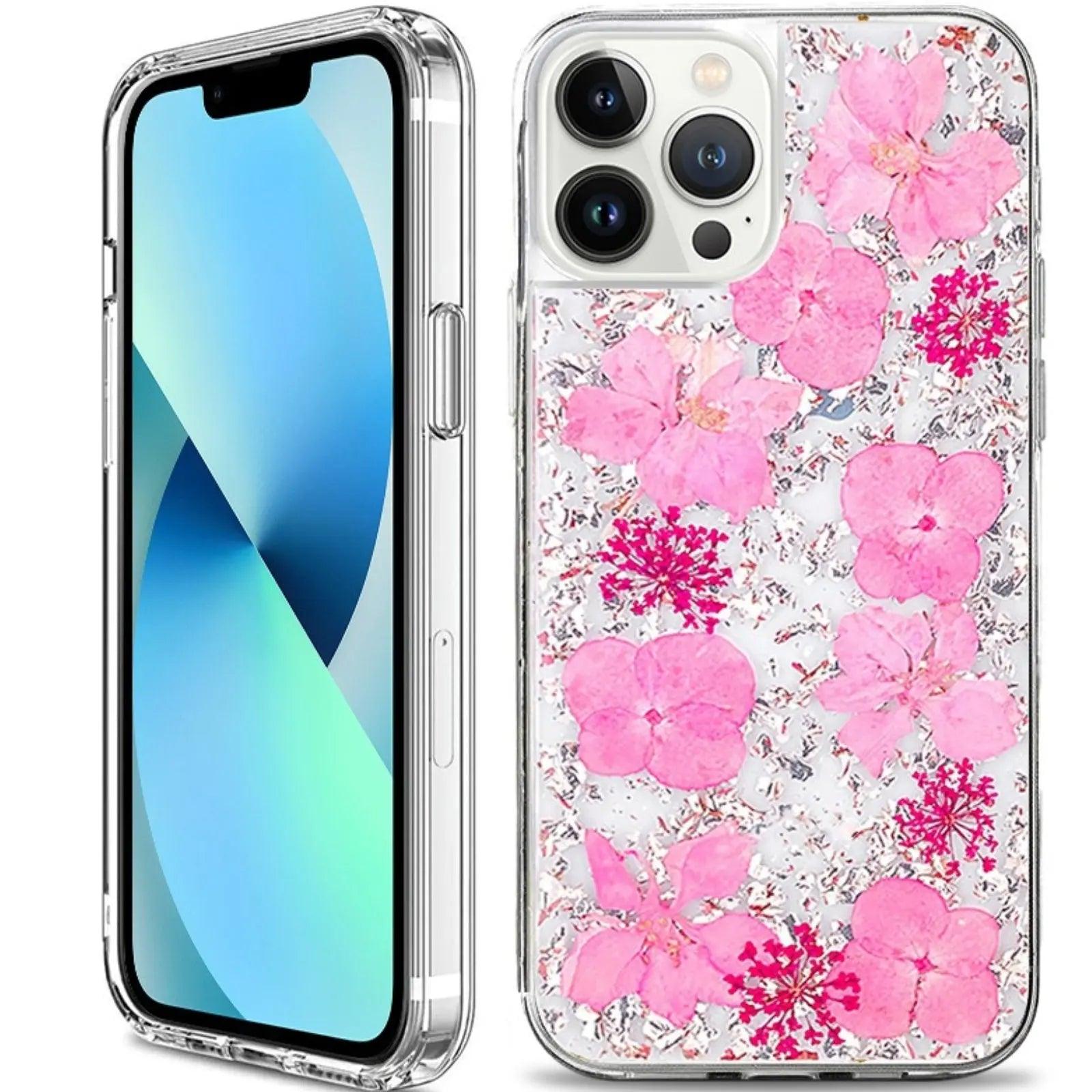 Dried Flower Bling Foil Case Cover For Iphone 14 Pro - MyMobile