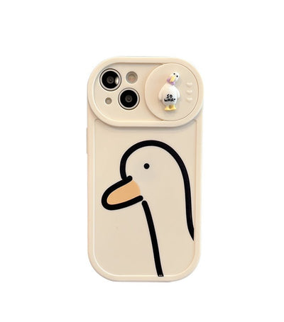 Duck Pattern Sliding Window Silicone Mobile Phone Case For iPhone 14 - MyMobile