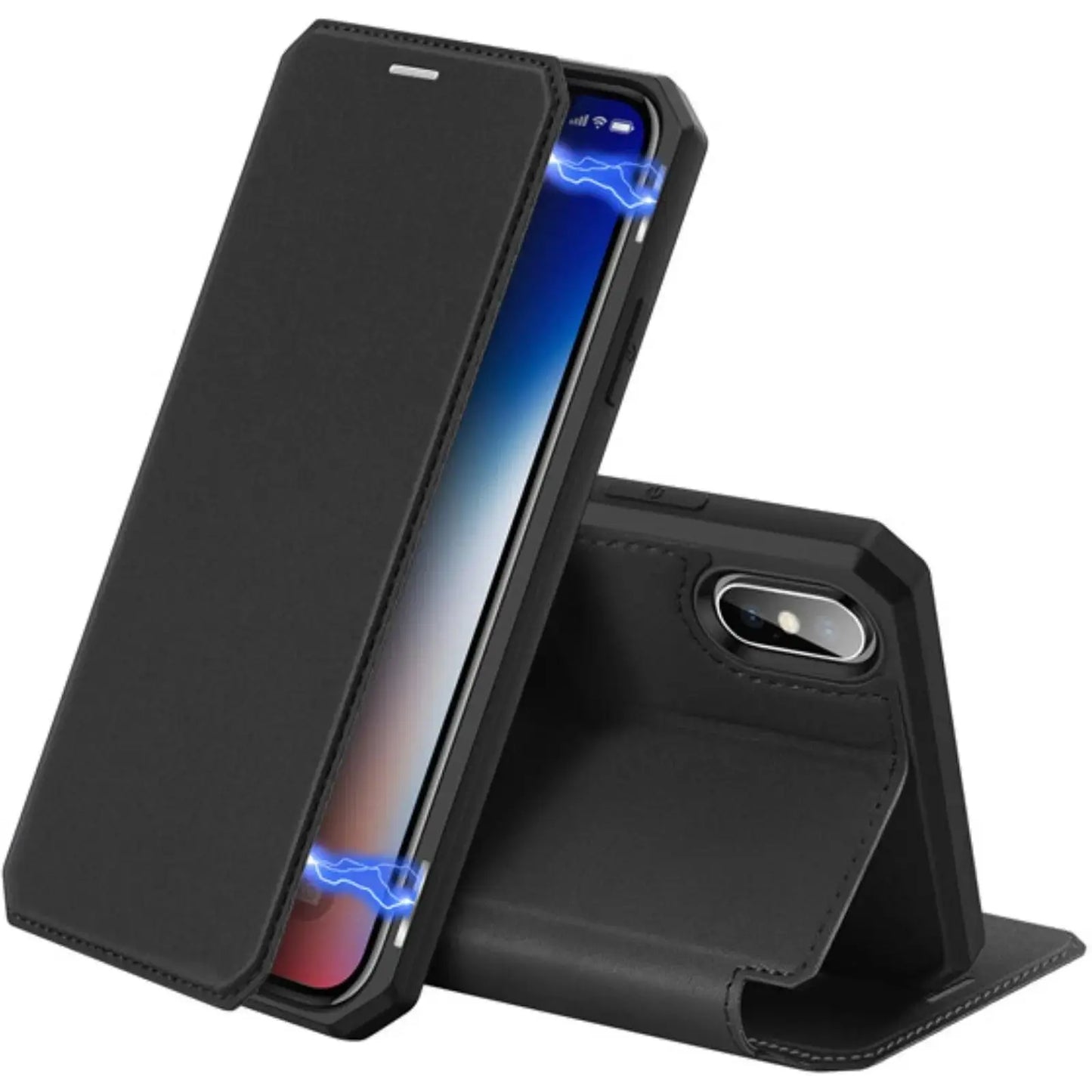 Dux Ducis Skin - x Series Magnetic Flip Case Cover For Iphone X / Xs - black - MyMobile