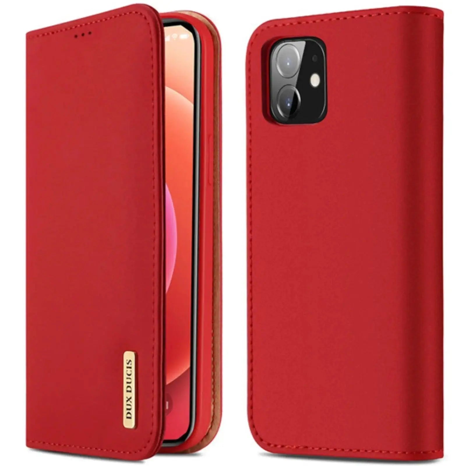 Dux Ducis Wish Series Leather Case For Iphone 12 Pro 6.1 Red - MyMobile