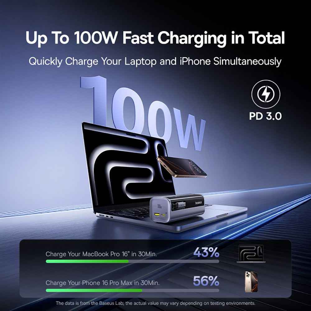 Baseus EnerGeek GR11 Power Bank With Retractable Cable 10,000mAh 100W