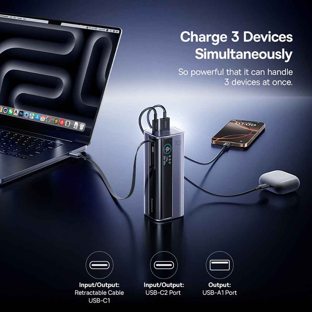 Baseus EnerGeek GR11 Power Bank With Retractable Cable 10,000mAh 100W