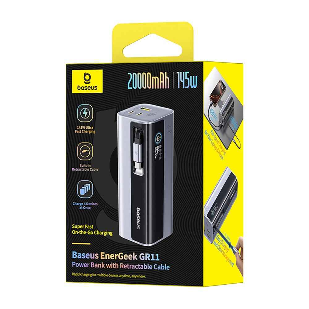 Baseus EnerGeek GR11 Power Bank With Retractable Cable 20,000mAh 145W