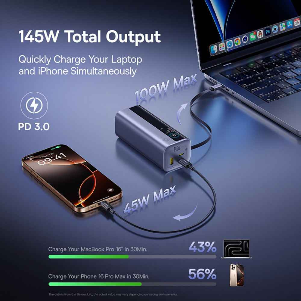 Baseus EnerGeek GR11 Power Bank With Retractable Cable 20,000mAh 145W