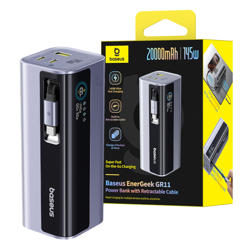 Baseus EnerGeek GR11 Power Bank With Retractable Cable 20,000mAh 145W