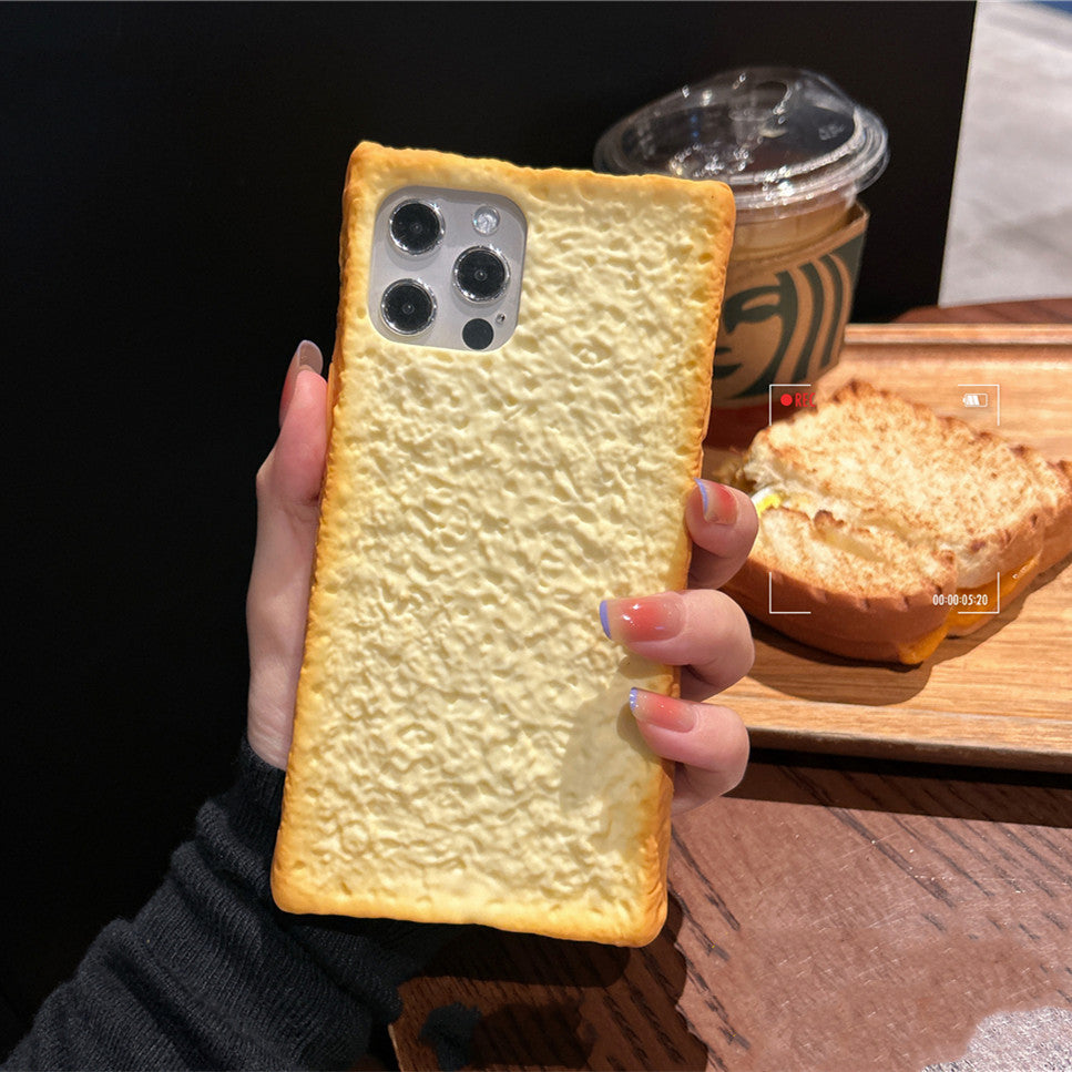 Soft Silicone Toast Bread Anti Falling Mobile Phone Case For iPhone 15