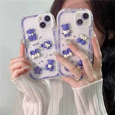 Three-dimensional Cartoon Cherry Bear Mobile Phone Case Online Only