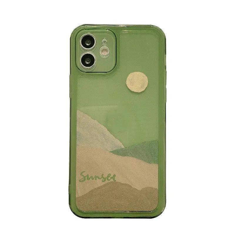 Creative Retro Phone Case Transparent Green All Inclusive - MyMobile