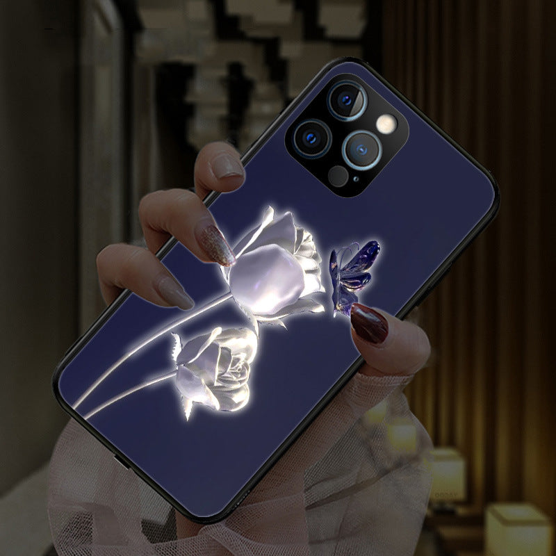 Rosette Incoming Light Emitting Phone Case For iPhone 14