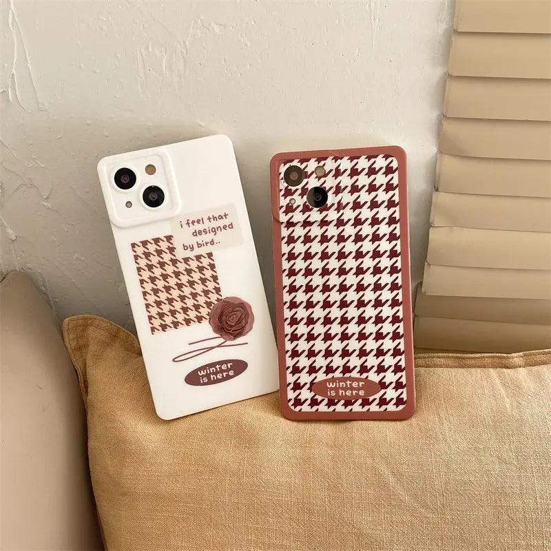 Houndstooth English Signed Mobile Phone Case Online Only