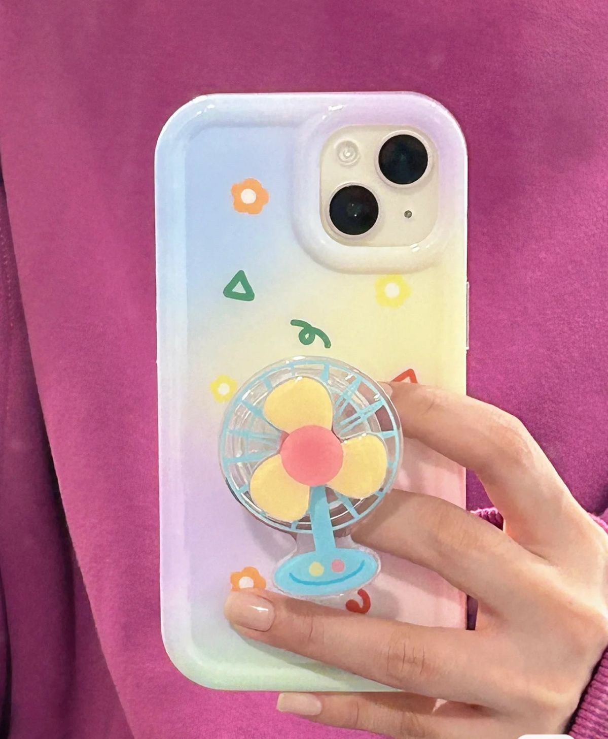 Creative Fan Holder Phone Case Originality For iPhone 14