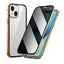 High Definition Double-sided Glass Metal Magnetic Phone Case For iPhone 15