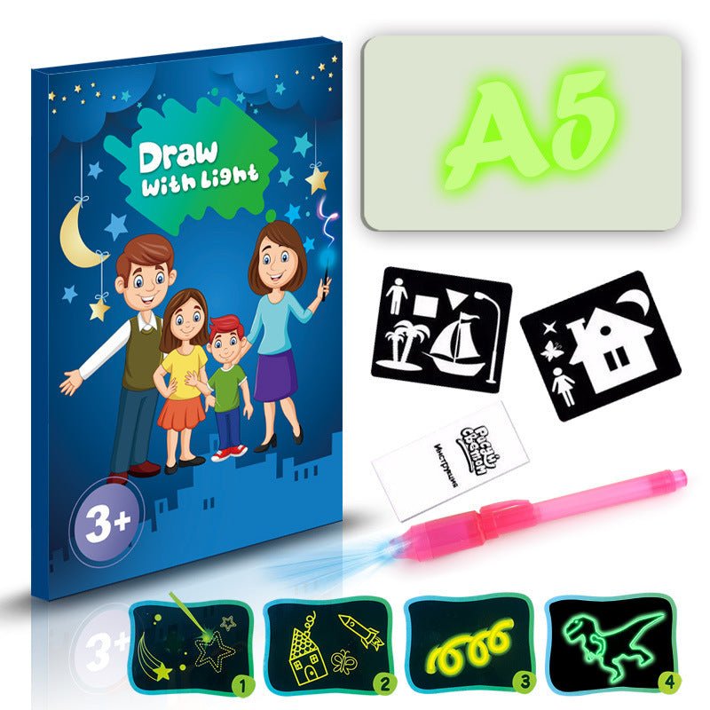 Educational Toy Drawing Pad 3D Magic 8 Light Effects Puzzle Board Sketchpad For Kids & Children - MyMobile