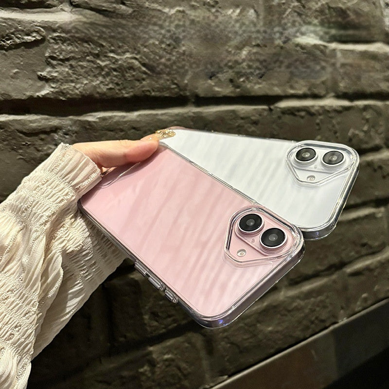 New Transparent Simple Metal Button Drop-resistant Phone Case For iPhone 16