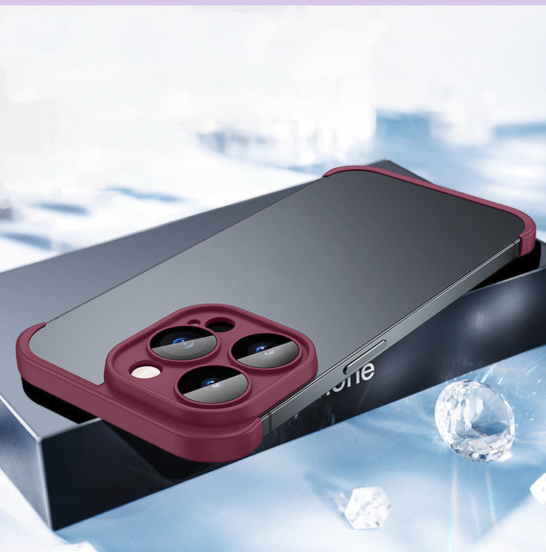 Mobile Phone Case With Glass Lens Film TPU Without Frame For iPhone 15