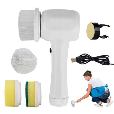 Electric Cleaning Brush 4 In 1 Spinning Scrubber Handheld Electric Cordless Cleaning Brush Portable - MyMobile