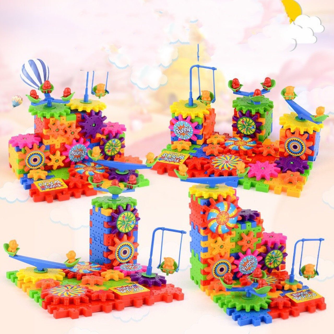 Electric Gears 3D Model Building Kits Plastic Brick Blocks Educational Toys for Kids - MyMobile