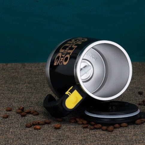 Electric Stainless Steel Rotating Mug, Magnetic Stirring Cup Coffee Cup - MyMobile