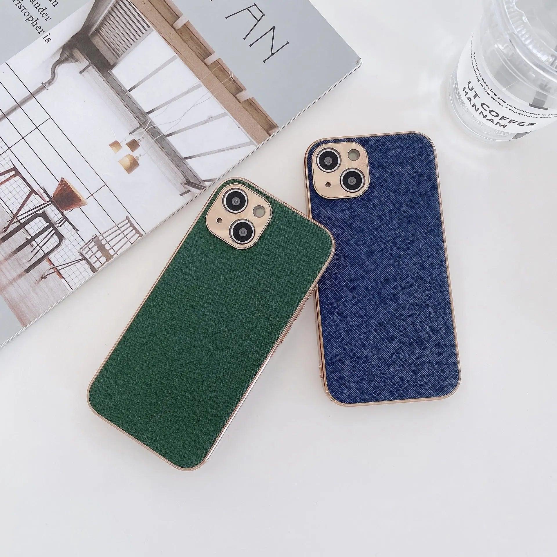 Electroplated Cross Pattern Mobile Phone Case Fine Hole - MyMobile