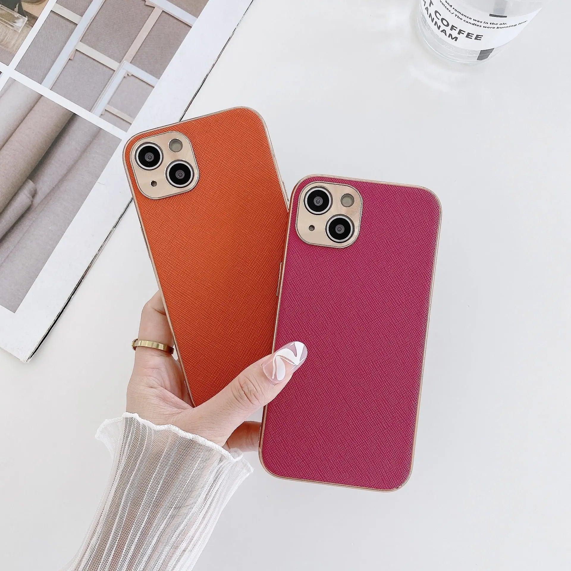 Electroplated Cross Pattern Mobile Phone Case Fine Hole - MyMobile