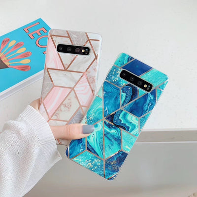 Electroplated mosaic marbled case For Samsung Galaxy S10 - MyMobile