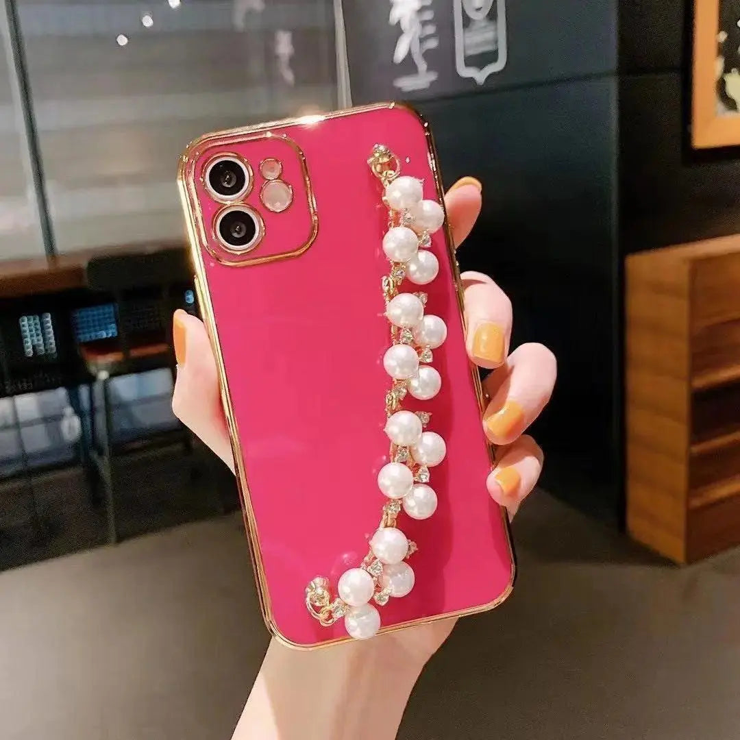 Electroplated Pearl Bracelet All - inclusive Soft Case Mobile Phone Protective Case - MyMobile