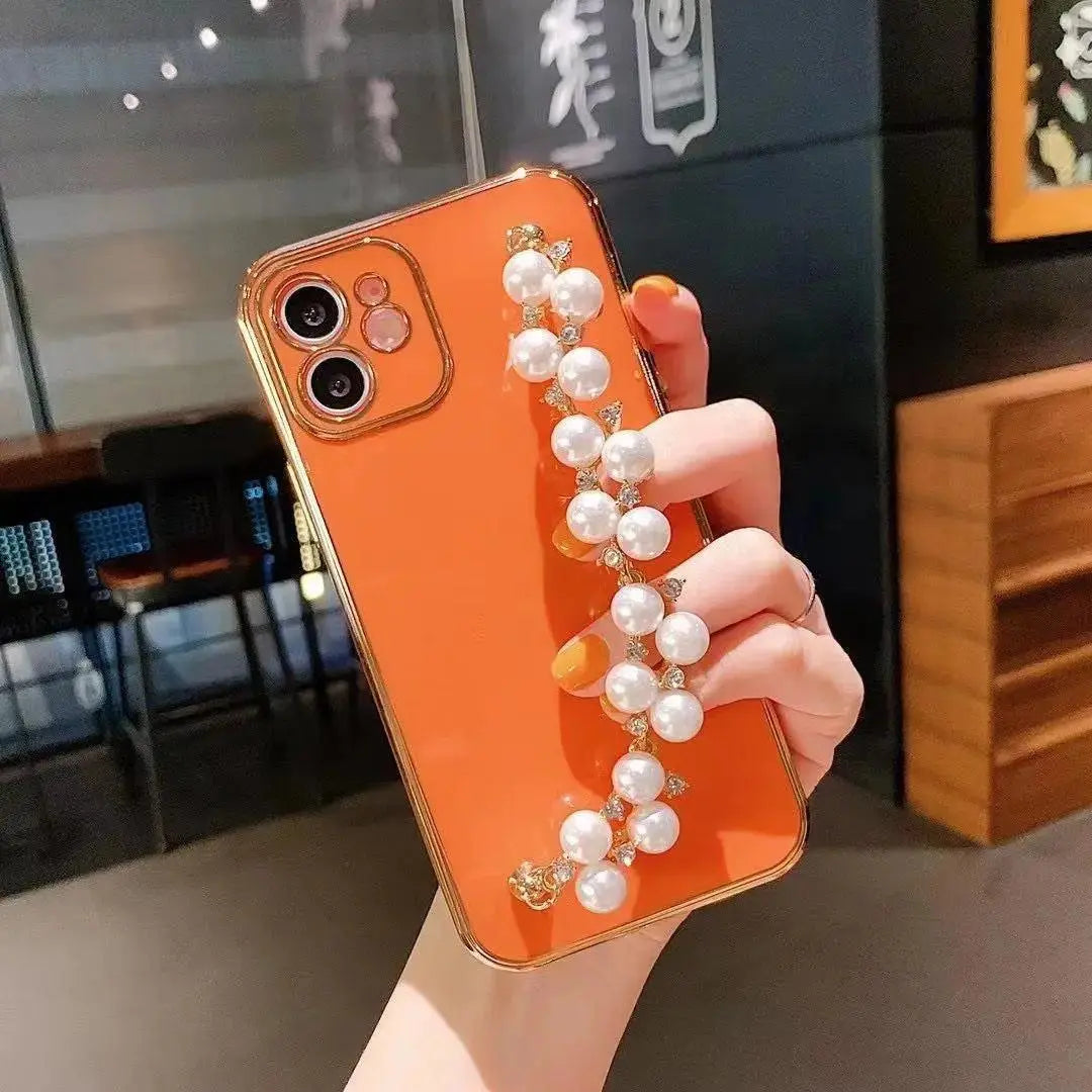 Electroplated Pearl Bracelet All - inclusive Soft Case Mobile Phone Protective Case - MyMobile