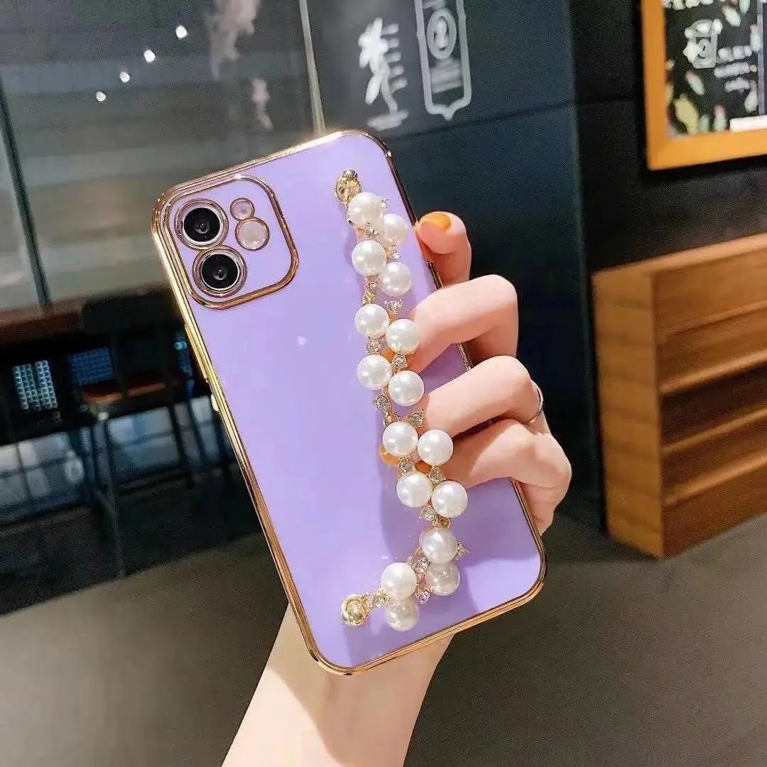 Electroplated Pearl Bracelet All - inclusive Soft Case Mobile Phone Protective Case - MyMobile