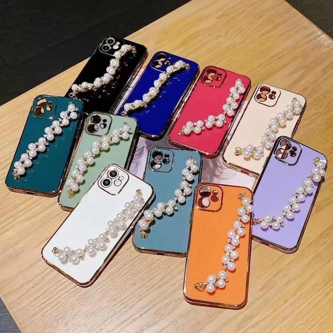 Electroplated Pearl Bracelet All - inclusive Soft Case Mobile Phone Protective Case - MyMobile