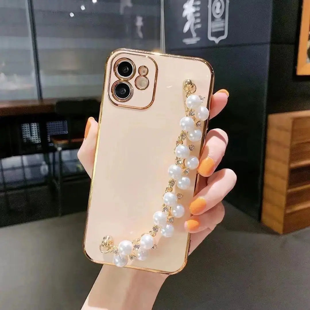 Electroplated Pearl Bracelet All - inclusive Soft Case Mobile Phone Protective Case - MyMobile