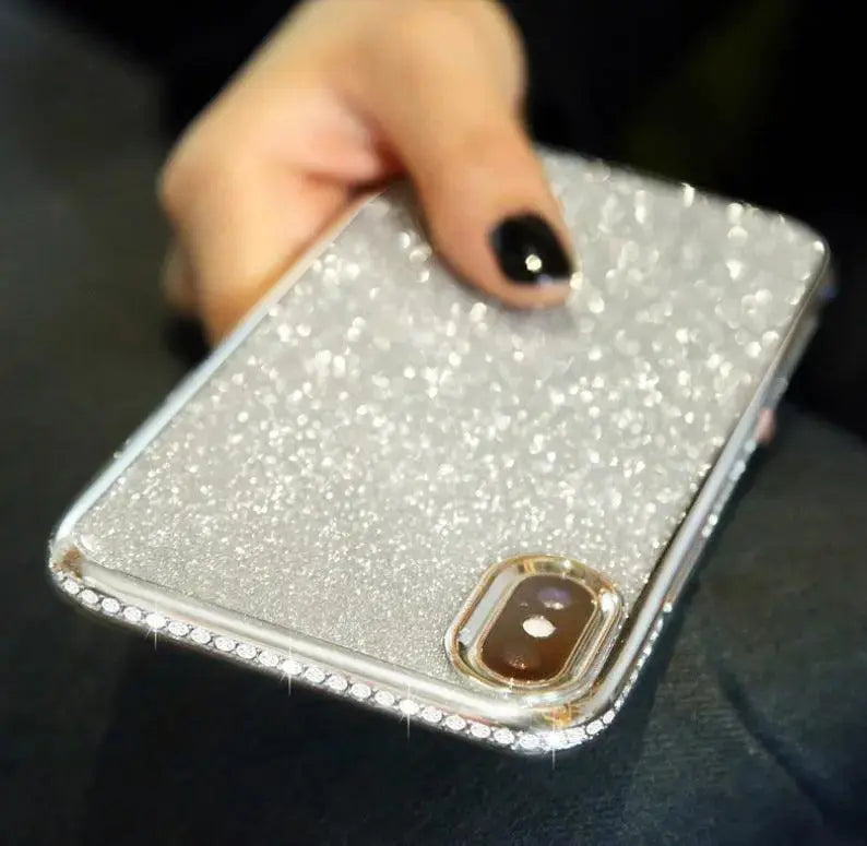 Electroplated Silicone Phone Case With Glitter Powder Side Drill - MyMobile