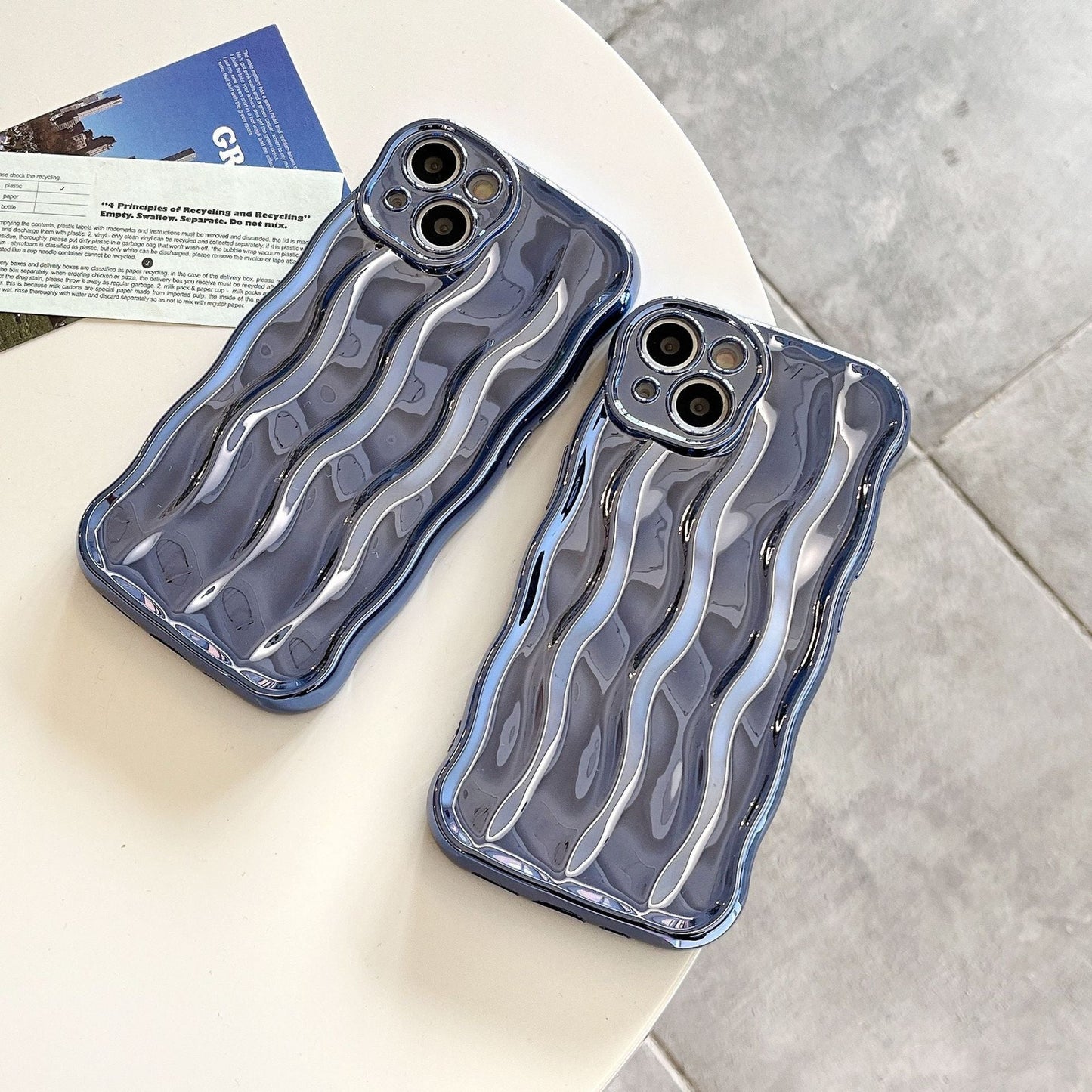 Electroplating Water Ripple Suitable Phone Case Solid Color For iPhone 16 - MyMobile