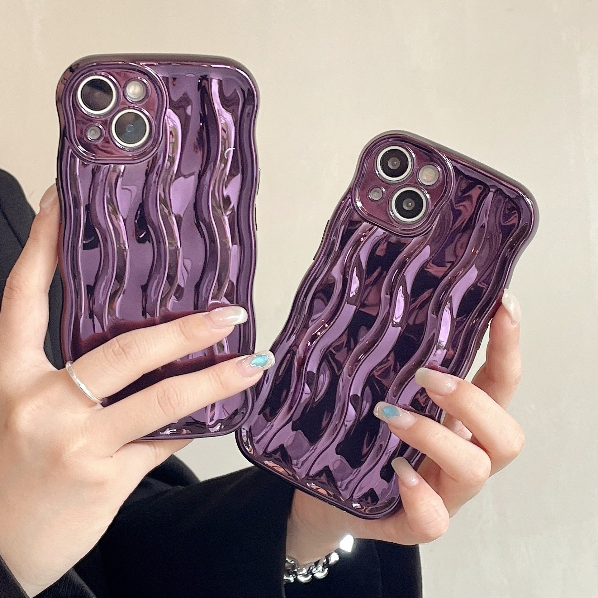 Electroplating Water Ripple Suitable Phone Case Solid Color For iPhone 16 - MyMobile