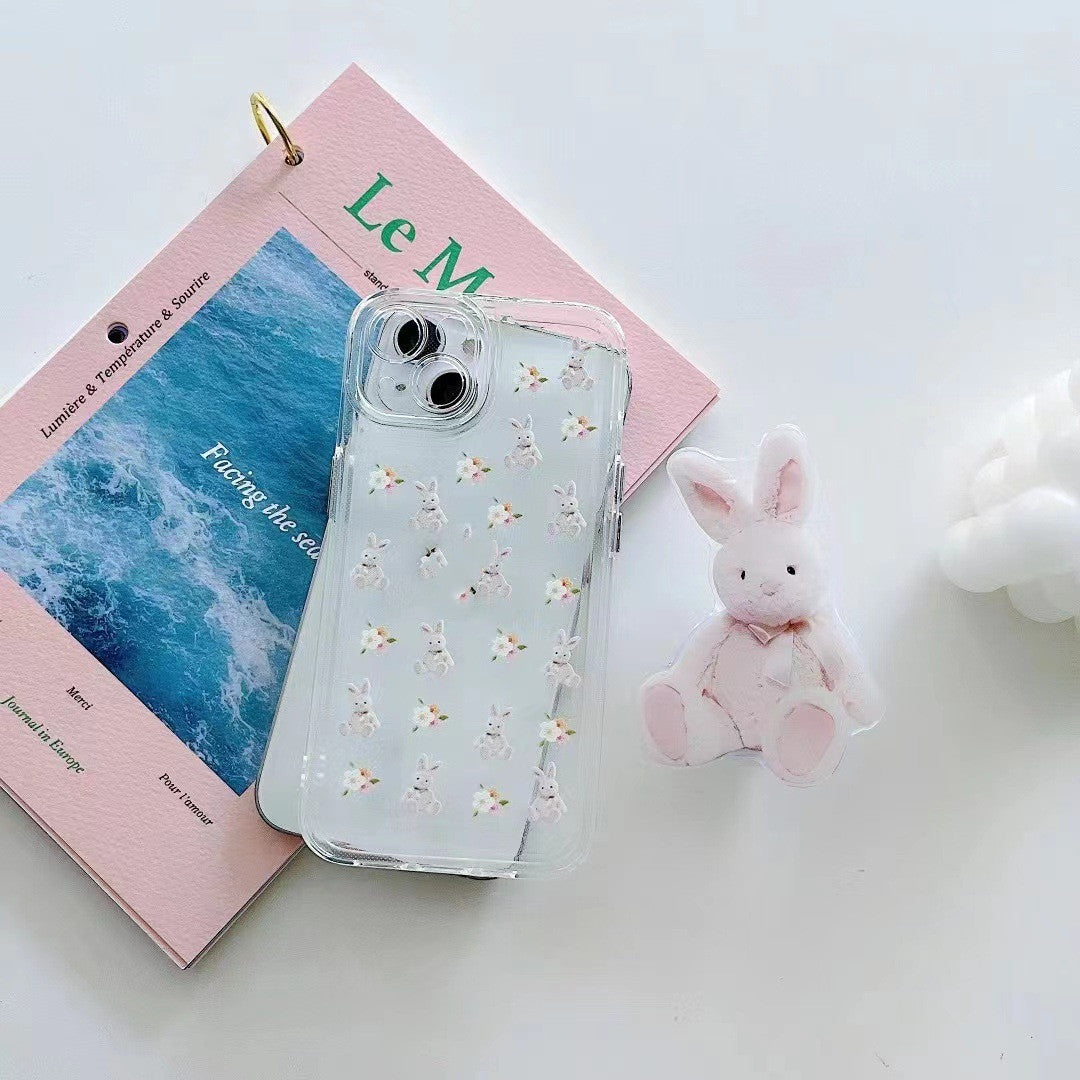 Cute Rabbit Bracket Mobile Phone Case For iPhone 14