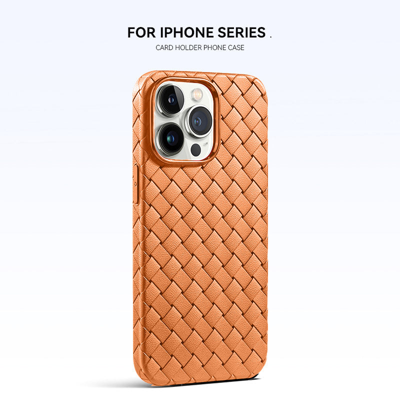 Woven Pattern Phone Case Breathable Heat Dissipation Drop-resistant Protective Cover For iPhone 15