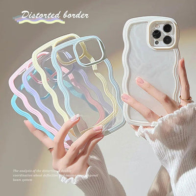 Wave Border Mobile Phone Case Solid Color Simple Candy Color LEICA