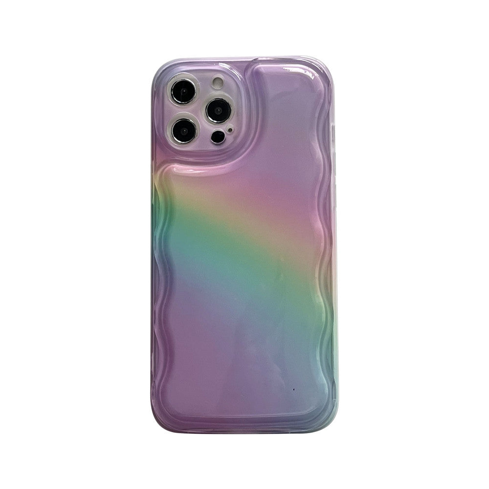 Transparent Rainbow Headset Drop Proof Phone Case For iPhone 14