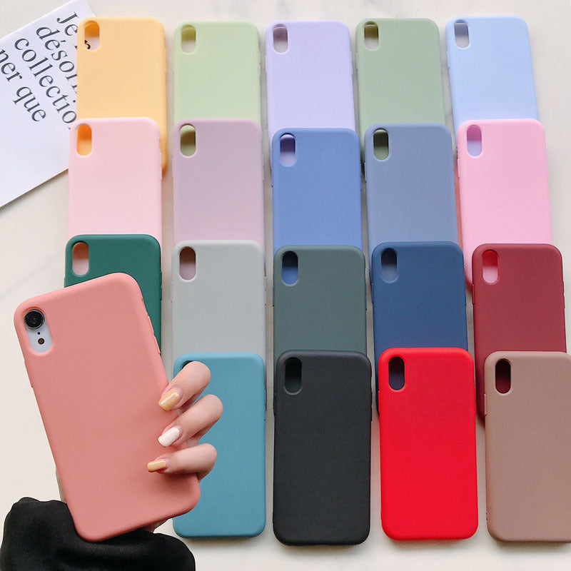 Mobile Phone Shell Frosted Silicone Solid Color Soft Shell Material - MyMobile